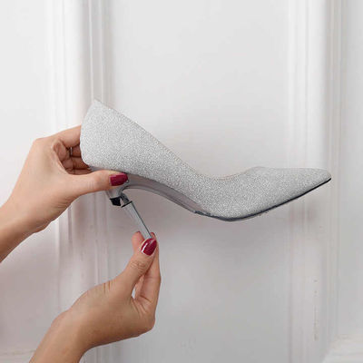 تصميم جديد 2025 حذاء سليبت للنساء ذو كعب مرتفع حذاء ذو كعب صغير حذاء نسائي قابل للطي