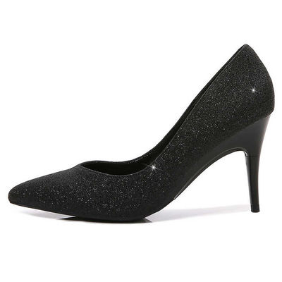 مضخات نسائية قابلة للطي Full Genuine Leather Versatile قابلة للطي Heels Thin Heels Bridal Shoes Pointed Toe High Heels