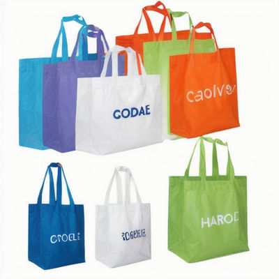 إعادة تدوير كيس من الأقمشة غير المنسوجة للتسوق، كيس التسوق المكرر القابل لإعادة الاستخدام و الصديق للبيئة ، كيس البقالة المطبوع حسب الطلب مع الشعار