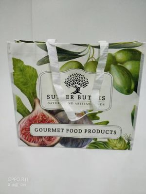 إعادة تدوير كيس من الأقمشة غير المنسوجة للتسوق، كيس التسوق المكرر القابل لإعادة الاستخدام و الصديق للبيئة ، كيس البقالة المطبوع حسب الطلب مع الشعار