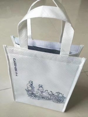 إعادة تدوير كيس من الأقمشة غير المنسوجة للتسوق، كيس التسوق المكرر القابل لإعادة الاستخدام و الصديق للبيئة ، كيس البقالة المطبوع حسب الطلب مع الشعار