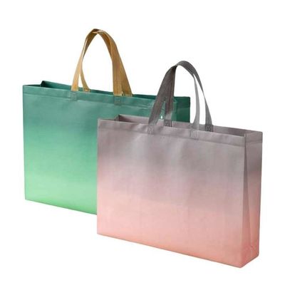 السعر بالجملة المطبوع حسب الطلب إعادة التدوير قابلة لإعادة الاستخدام الفضة هولوغرافية PP المصفوفة غير المنسوجة كيس التسوق