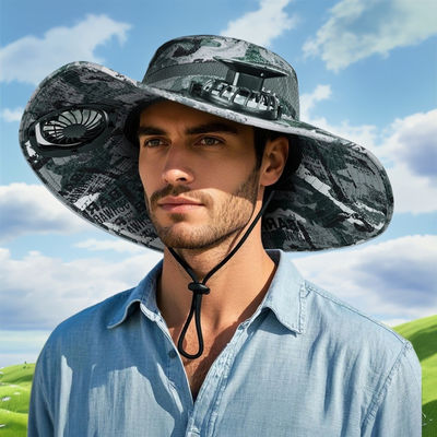 قبعات مروحة تعمل بالطاقة الشمسية للتبريد، مقاومة للماء، لصيد الأسماك والتخييم، للبيع