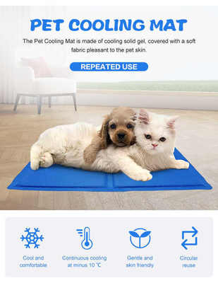 بساط تبريد صيفي حديث للحيوانات الأليفة، مصنوع من ألياف قابلة للتنفس والغسل، بساط ثلج للطقس الحار، مناسب للسفر للقطط/الكلاب